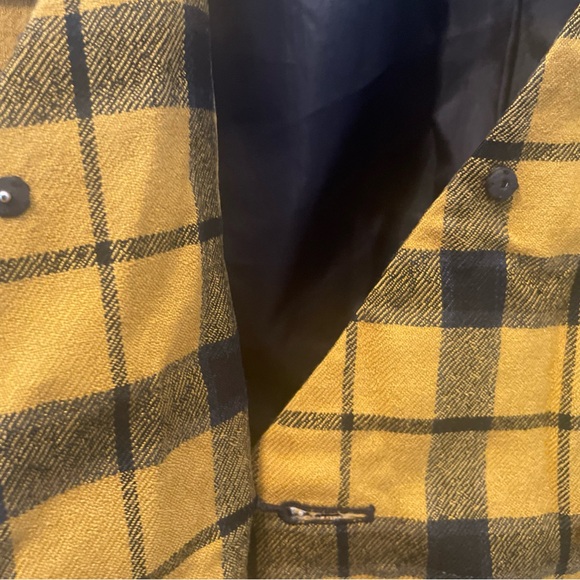 Le Suit Women's Vintage Yellow And Black Plaid Checker Jacket Size 10 - Picture 6 of 9